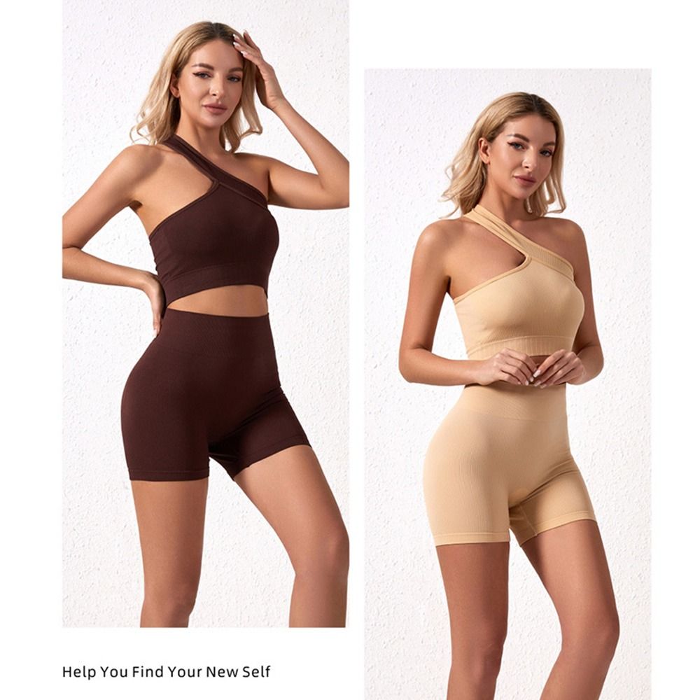 Seamless Ribbed Workout Tank Top - 2 Parça Yeniden Kullanılabilir Dikişsiz Kadın