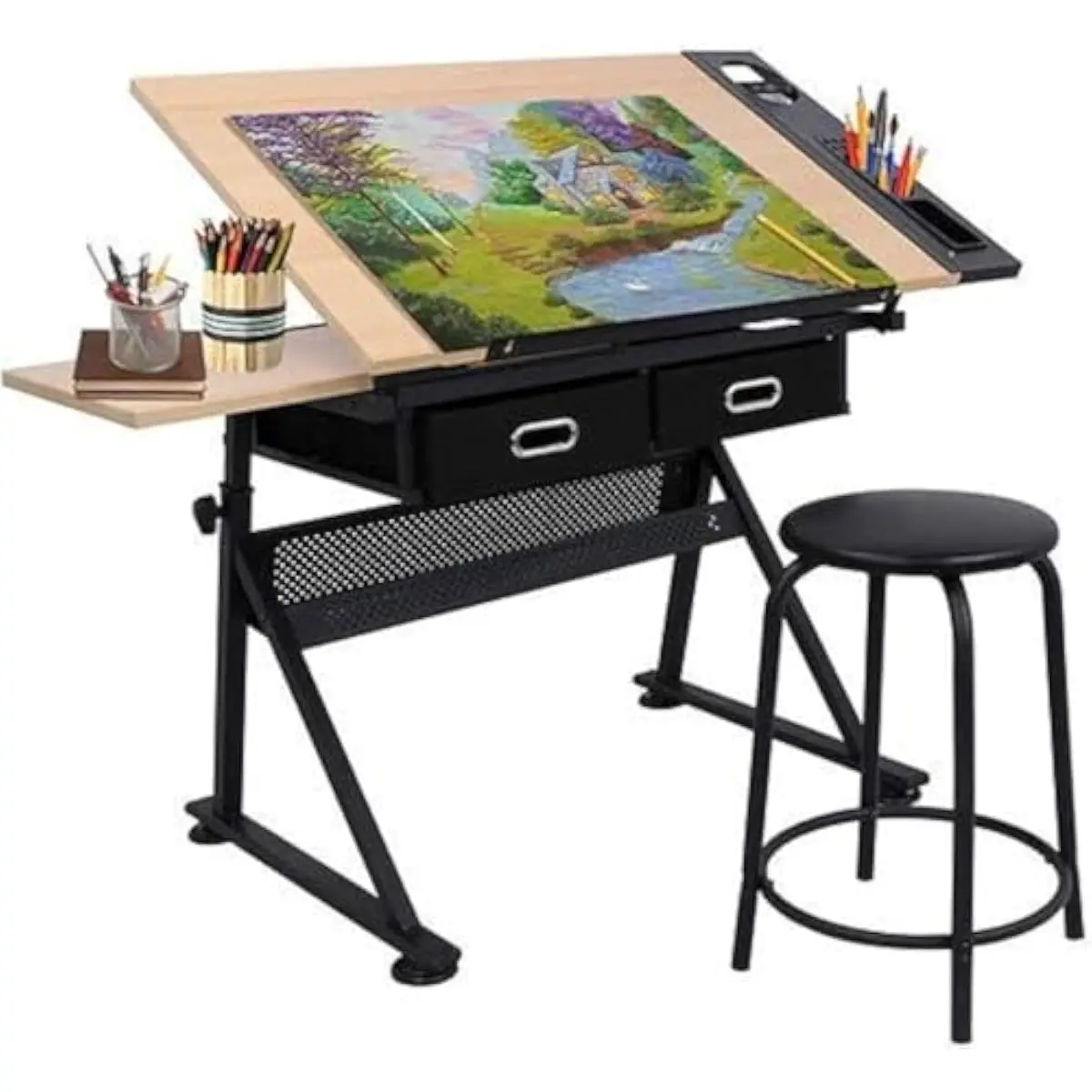 Tops - Ayarlanabilir Çizim Masası, Eğimli Ahşap Üst