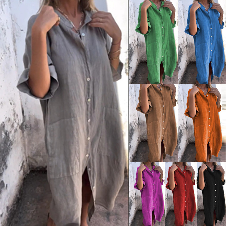 Casual Loose Linen Shirt Dress - 2026 Kadınlar İçin Old Money Tarzı