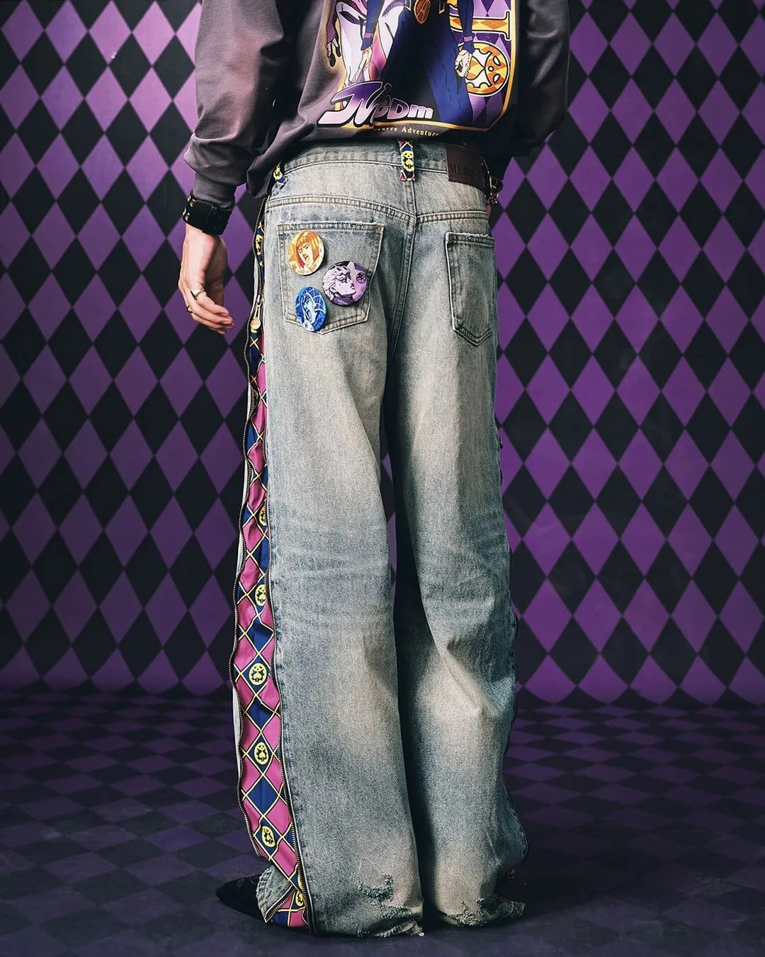 Jeans - JoJo Anime Çıkarılabilir Panelli Kot Pantolon