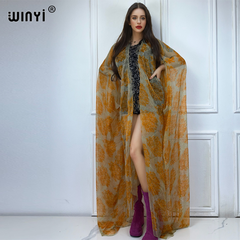 Boho Summer Beach Maxi Dress - WINYI maxi kimono yaz Perspektif seksi