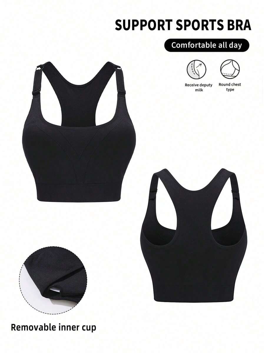 Seamless Ribbed Workout Tank Top - 1 adet siyah spor katı sırtı