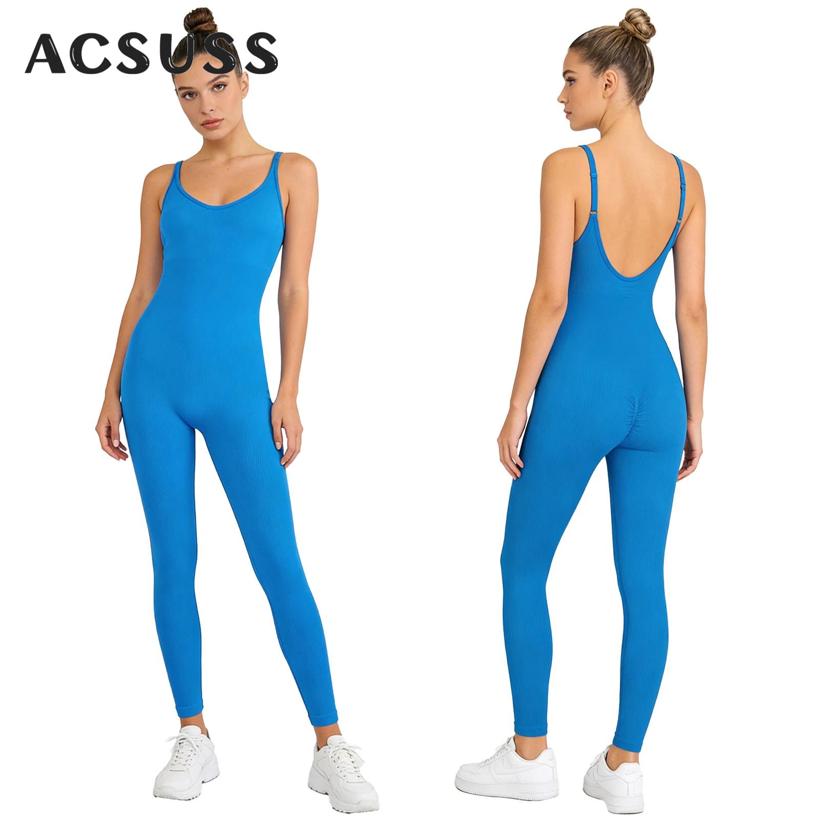 Seamless Ribbed Workout Tank Top - Kadın Yoga Egzersiz Tulumu Tek Parça