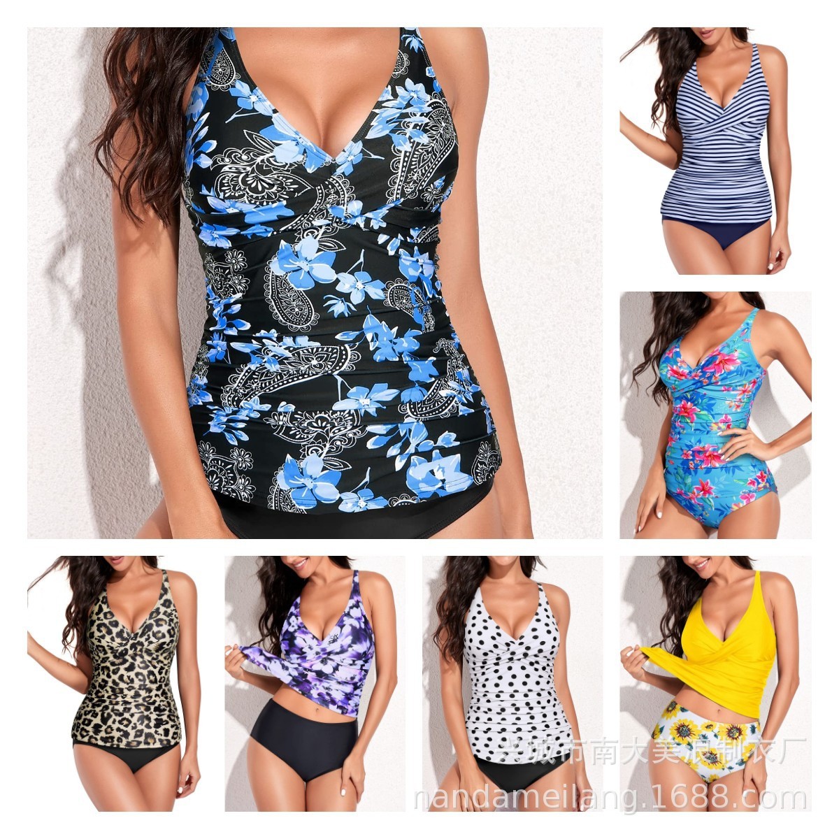 Dresses - Mayo Kadın Tankini Kolsuz V Yaka