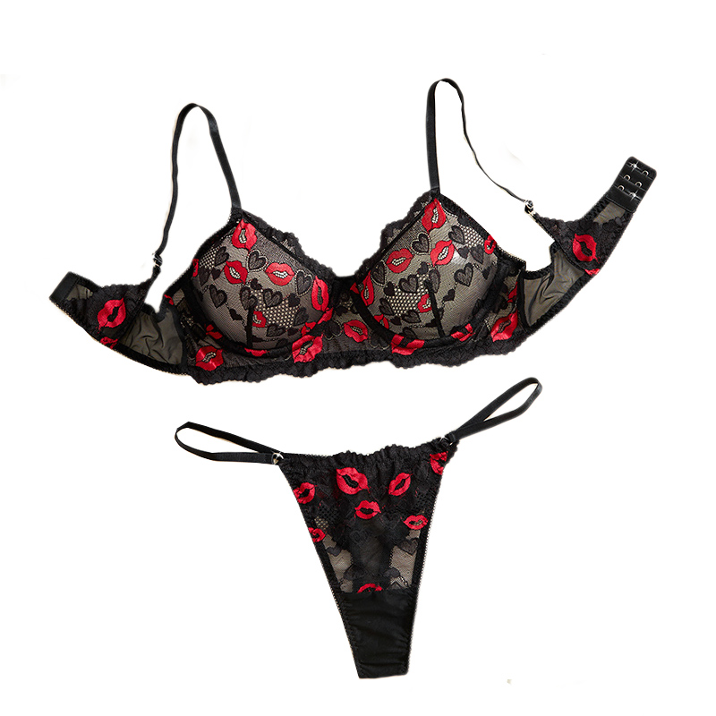 Lingerie - Şeffaf Dantel İç Çamaşırı Seksi Lingerie