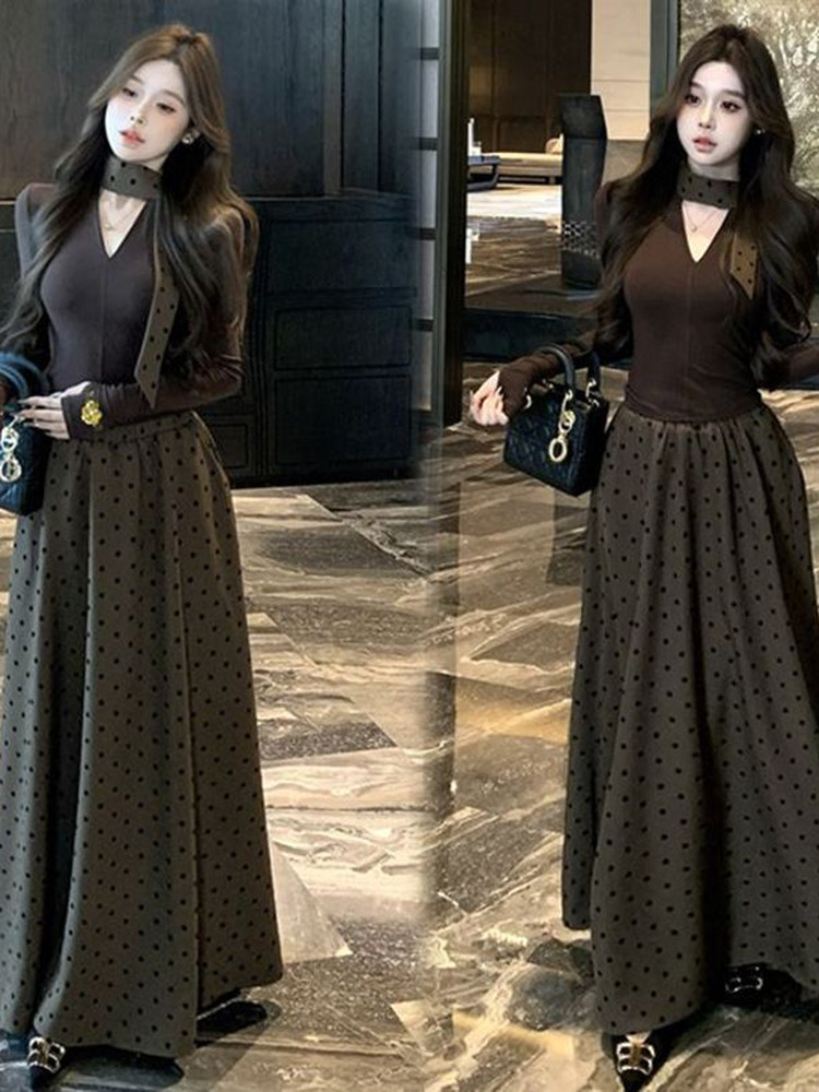 Korean Style A Line Shirt Dress - Kore Tarzı Zayıflatıcı Uzun Kollu Tişört