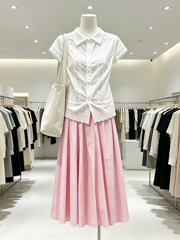 Korean Style A Line Shirt Dress - Şık Büyük Beden Kadın Yazlık Gömlek