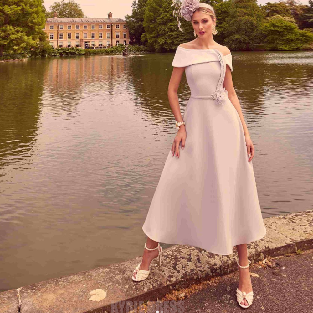 Elegant Satin Evening Gown Split - Zarif Gelin Annesi Elbisesi Özelleştirilmiş 3/4