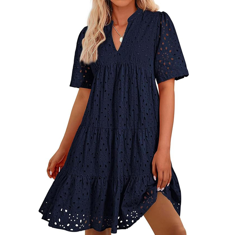 French Vintage Floral Midi Dress - Kadınlar için Bohem Yazlık V Yaka
