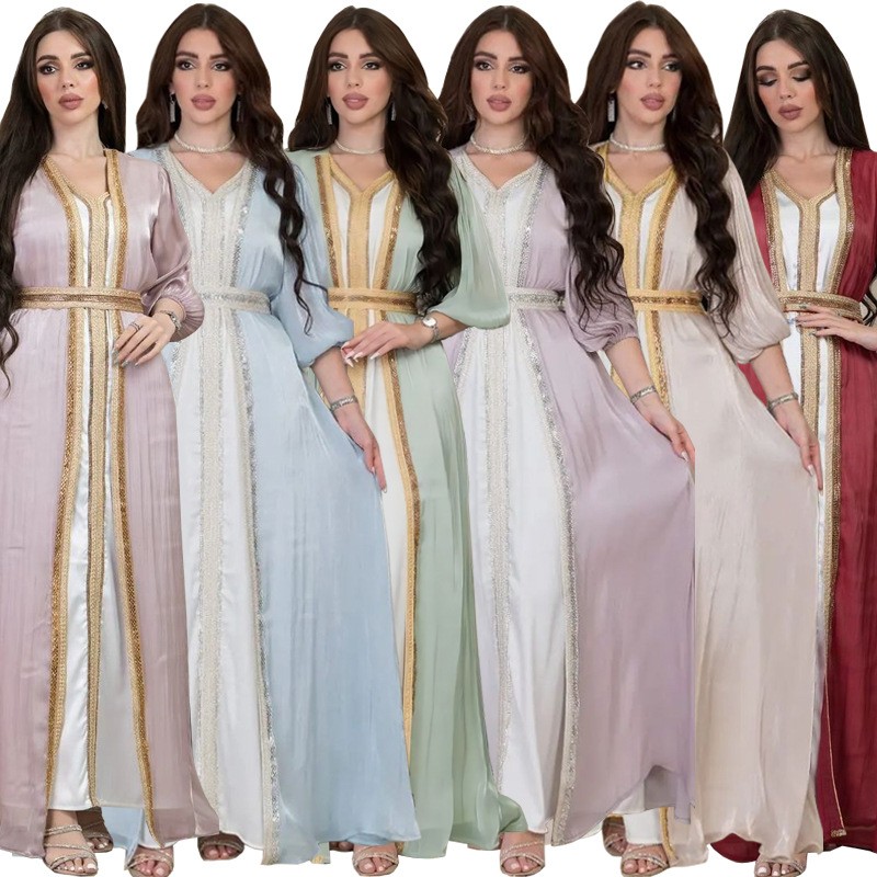 Dresses - Lavanta Rengi Pul Payetli Elbise V