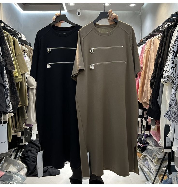 Korean Style A Line Shirt Dress - Artı Boyutu kadın Gevşek Kısa Kollu