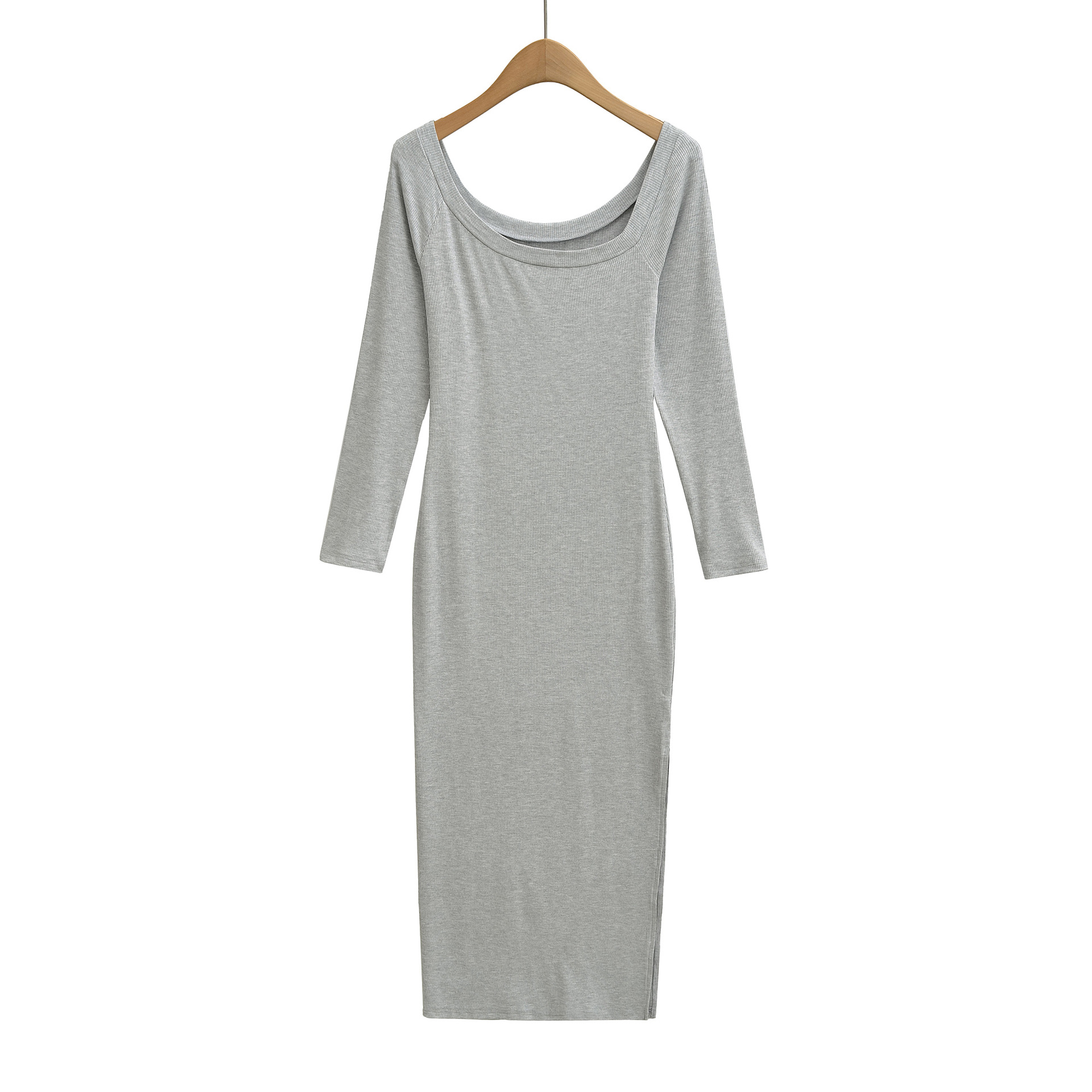 Kadınlar için Nervürlü Elbise  - Bodycon Long Sleeve Ribbed Dress incelemesi ve fiyatı