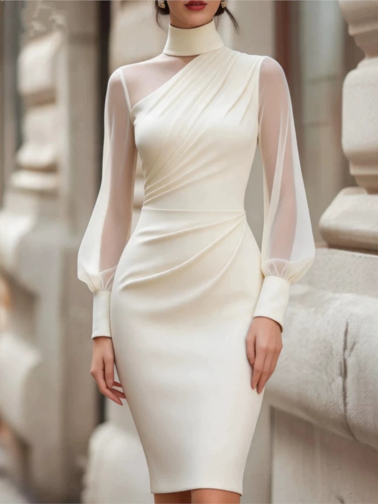 Yeni Moda Fileli Şeffaf Uzun K - Sexy Mesh Sheer Bodycon Dress incelemesi ve fiyatı