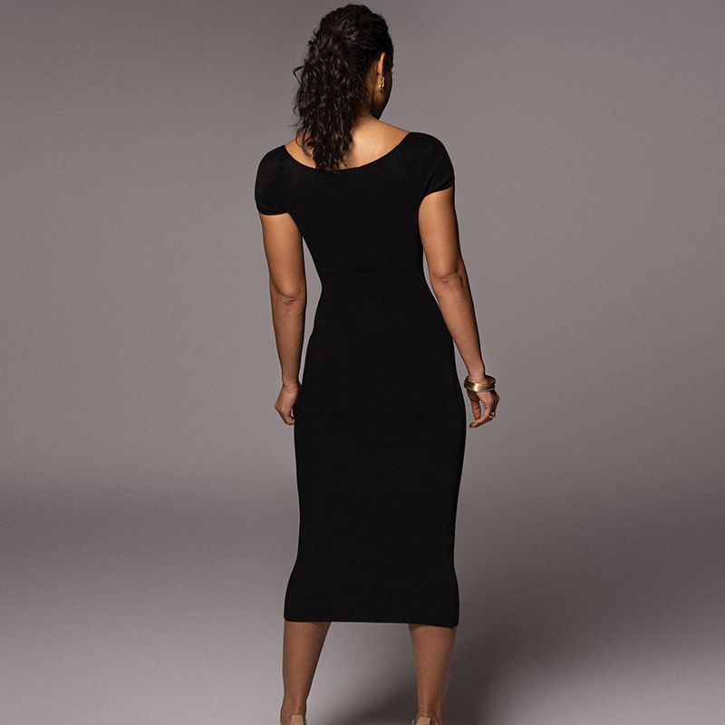2026 Yaz Kadın Yeni Stil Tek O - Bodycon Long Sleeve Ribbed Dress incelemesi ve fiyatı