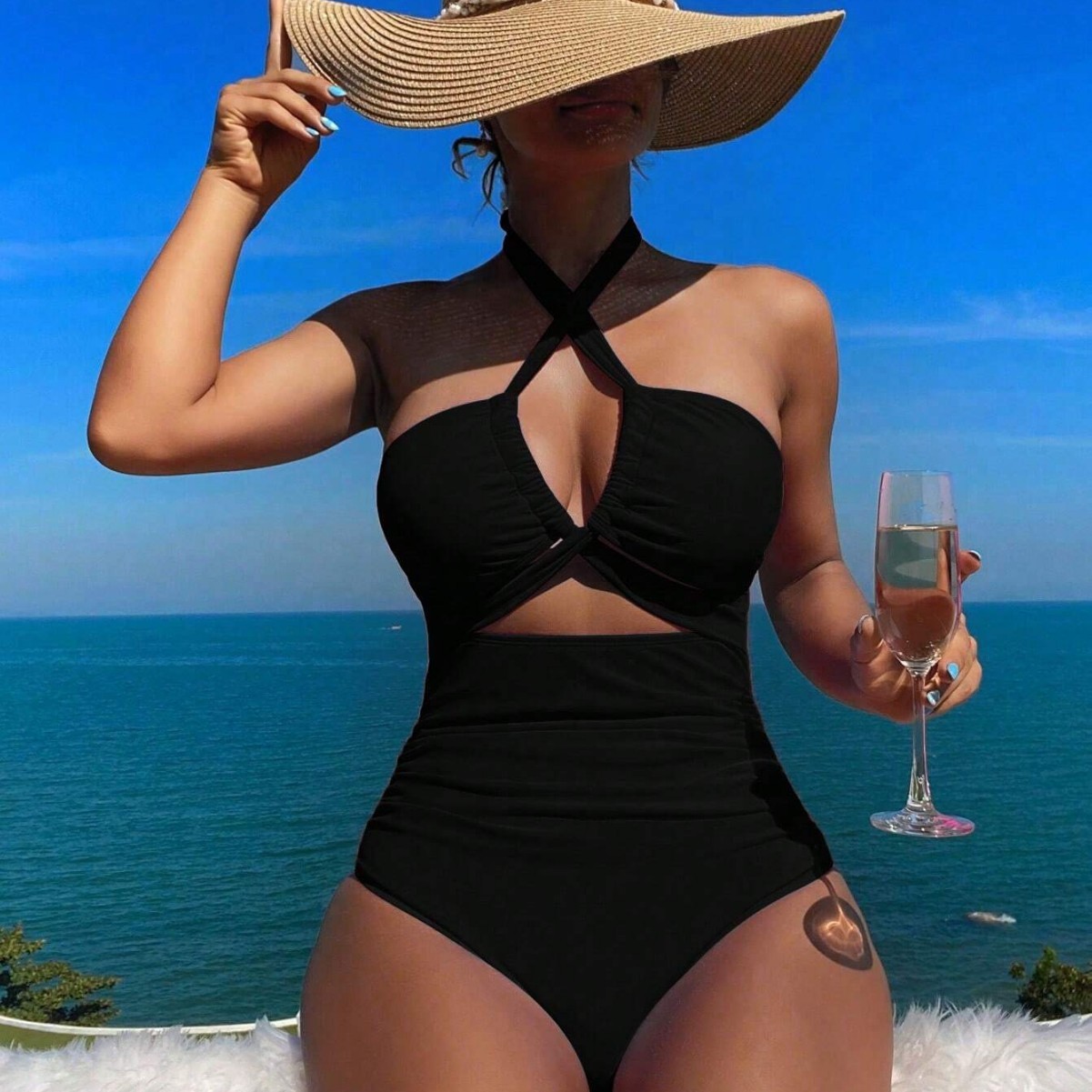 Kadın Mayo Halter Yaka Düz Ren - Swimwear incelemesi ve fiyatı