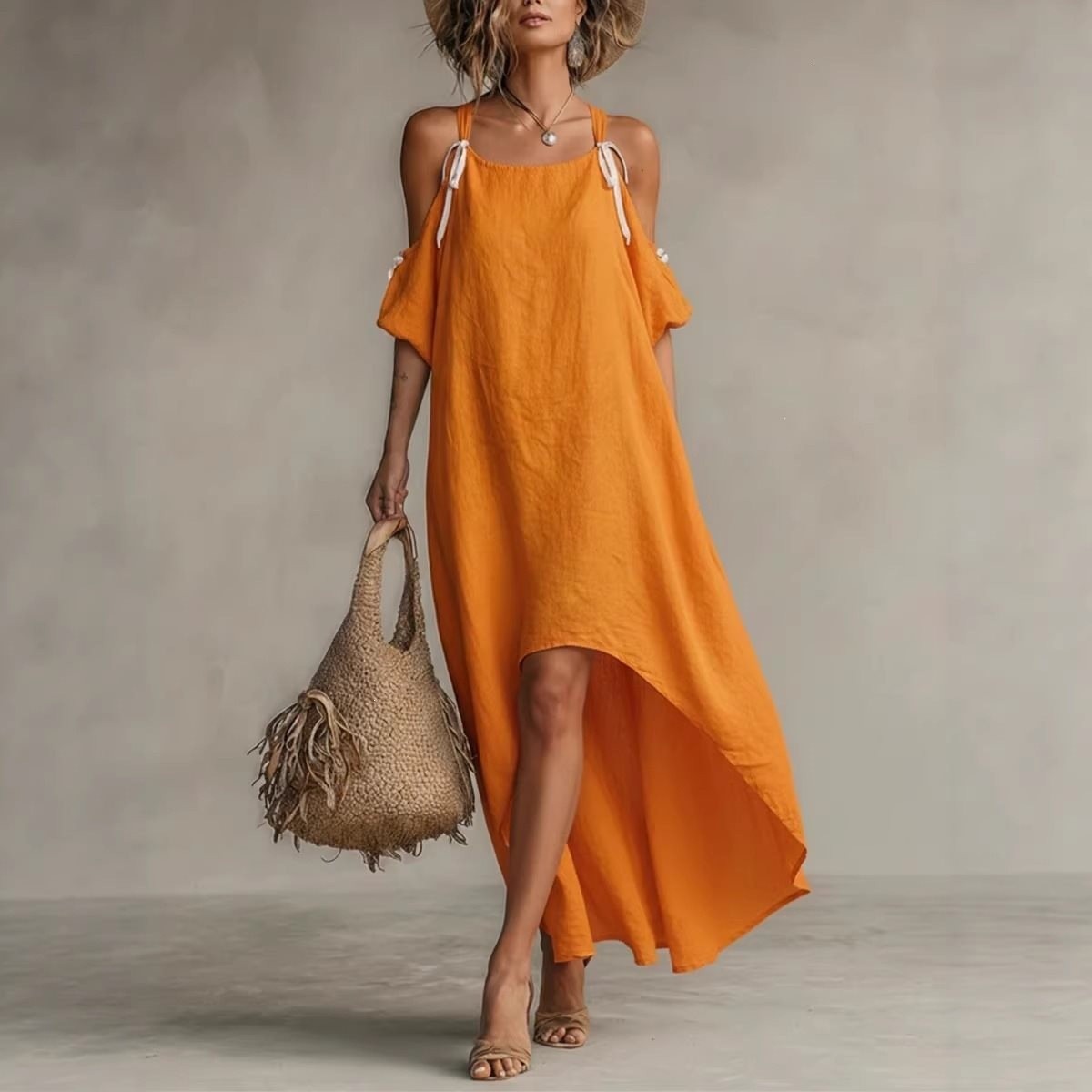 Yazlık Kadın Elbisesi Puf Koll - Off Shoulder Puff Sleeve Sundress incelemesi ve fiyatı