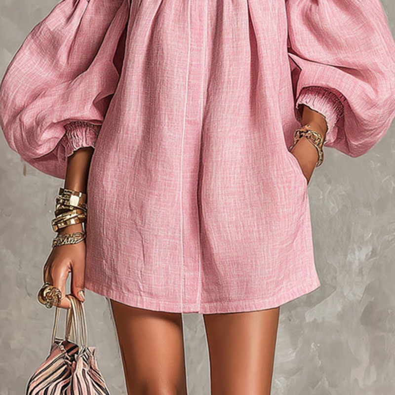 2026 Yaz Yeni Omuzları Açık Pu - Off Shoulder Puff Sleeve Sundress incelemesi ve fiyatı