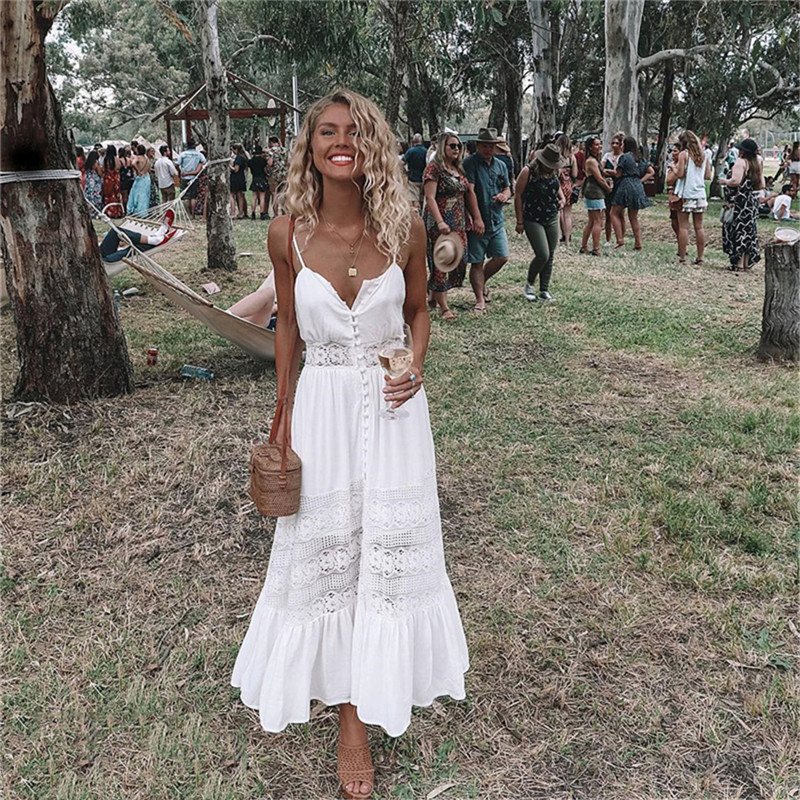 Bayan tatil Strappy düğme dant - French Vintage Floral Midi Dress incelemesi ve fiyatı