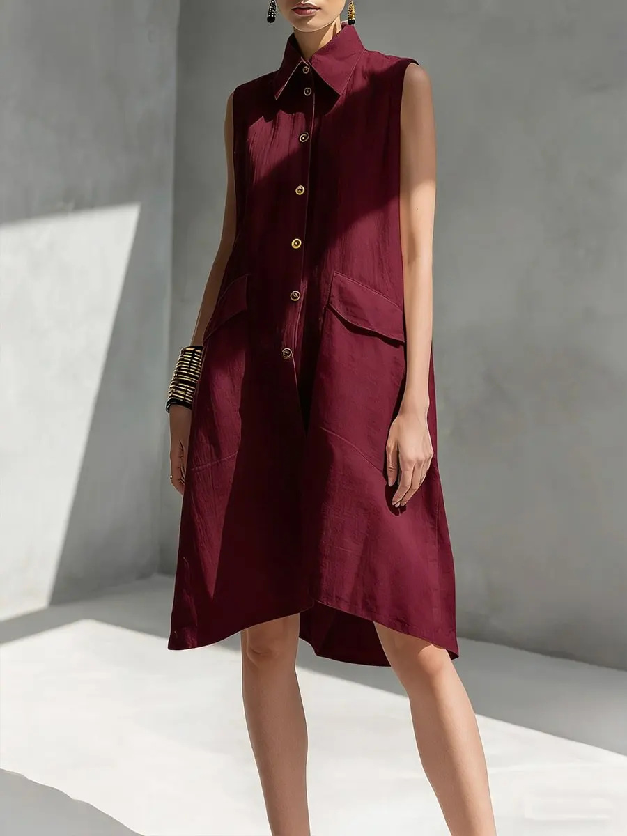 Yaka Detaylı Günlük Yazlık Göm - Casual Loose Linen Shirt Dress incelemesi ve fiyatı