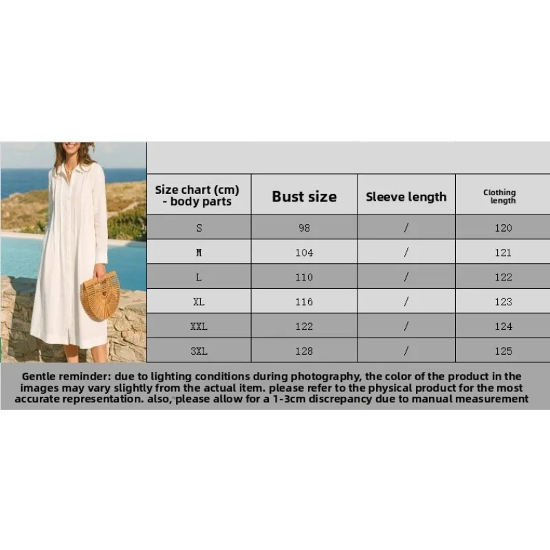 Avrupa Tarzı Uzun Elbise, Bol  - Casual Loose Linen Shirt Dress incelemesi ve fiyatı
