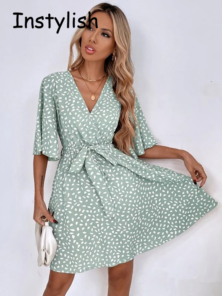 Rahat nokta baskı Mini elbise  - French Vintage Floral Midi Dress incelemesi ve fiyatı