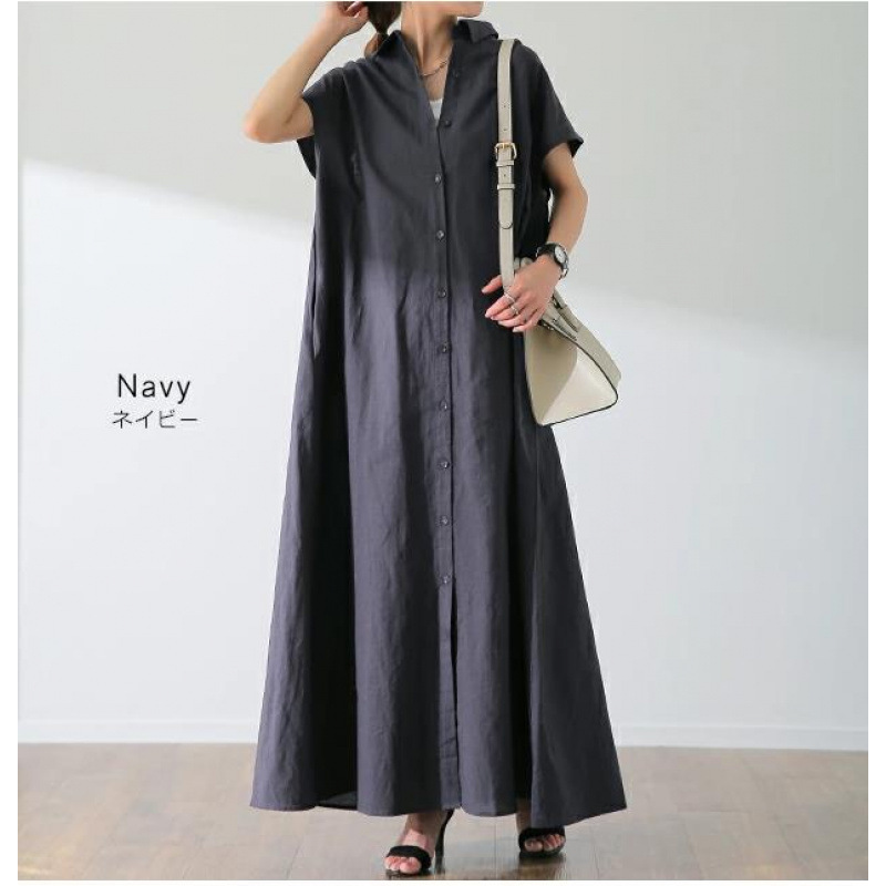 Bol Kesim Büyük Beden Yaka Det - Casual Loose Linen Shirt Dress incelemesi ve fiyatı