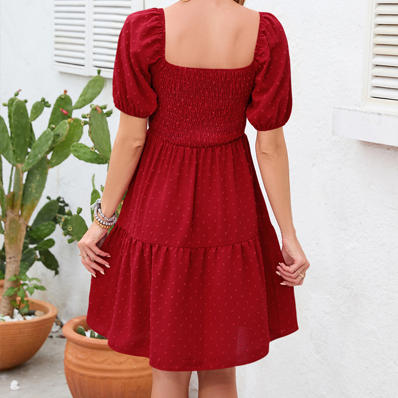 Zarif kadın Yaz Kısa Kollu Elb - Off Shoulder Puff Sleeve Sundress incelemesi ve fiyatı