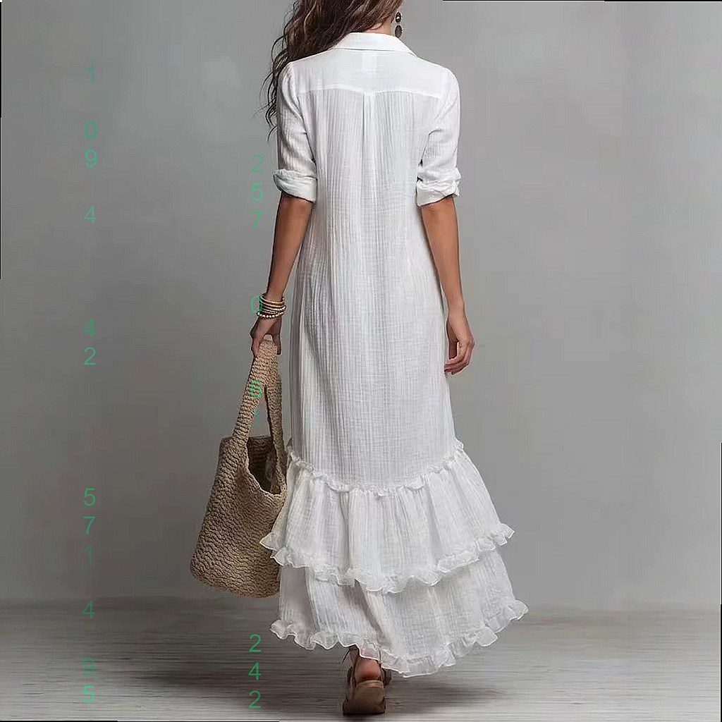Çapraz askılı, fırfırlı etekli - Casual Loose Linen Shirt Dress incelemesi ve fiyatı