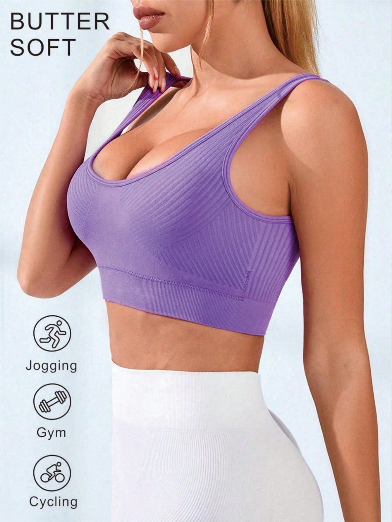 Kadınlar İçin Nervürlü U-Yaka  - Seamless Ribbed Workout Tank Top incelemesi ve fiyatı