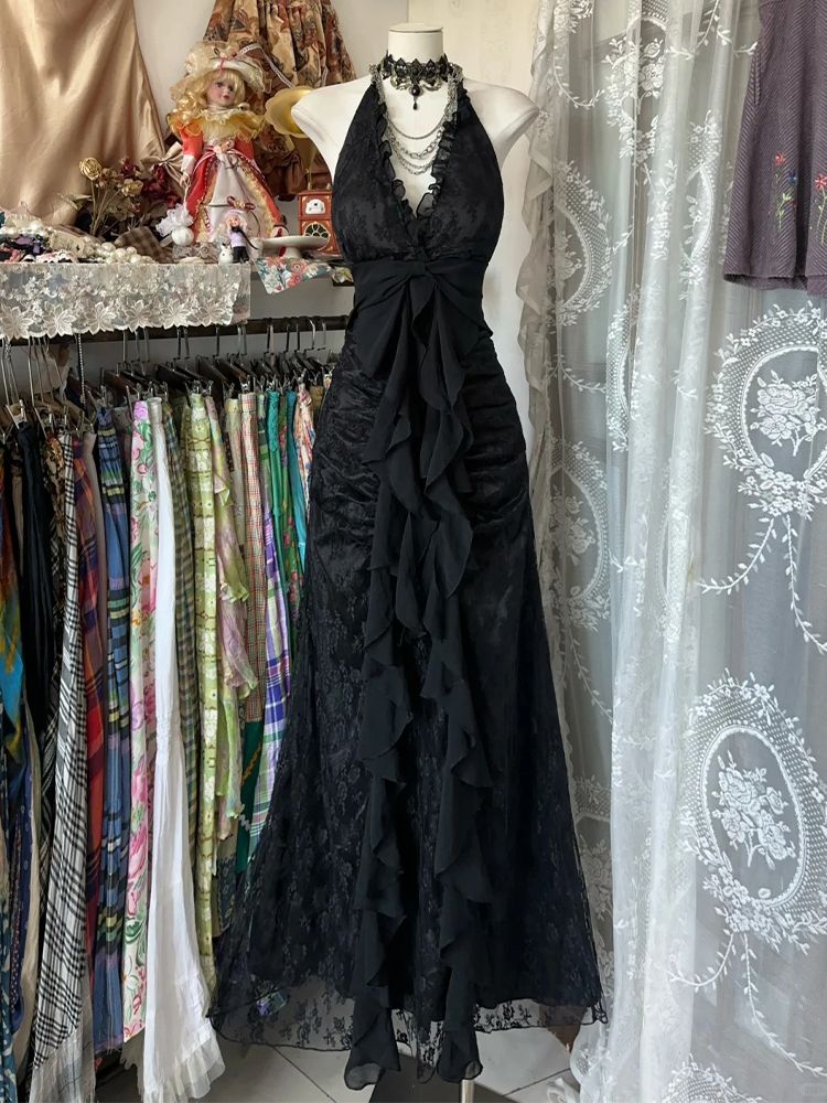 Y2k Vintage Halter Kolsuz Elbi - Y2K Backless Halter Mini Dress incelemesi ve fiyatı