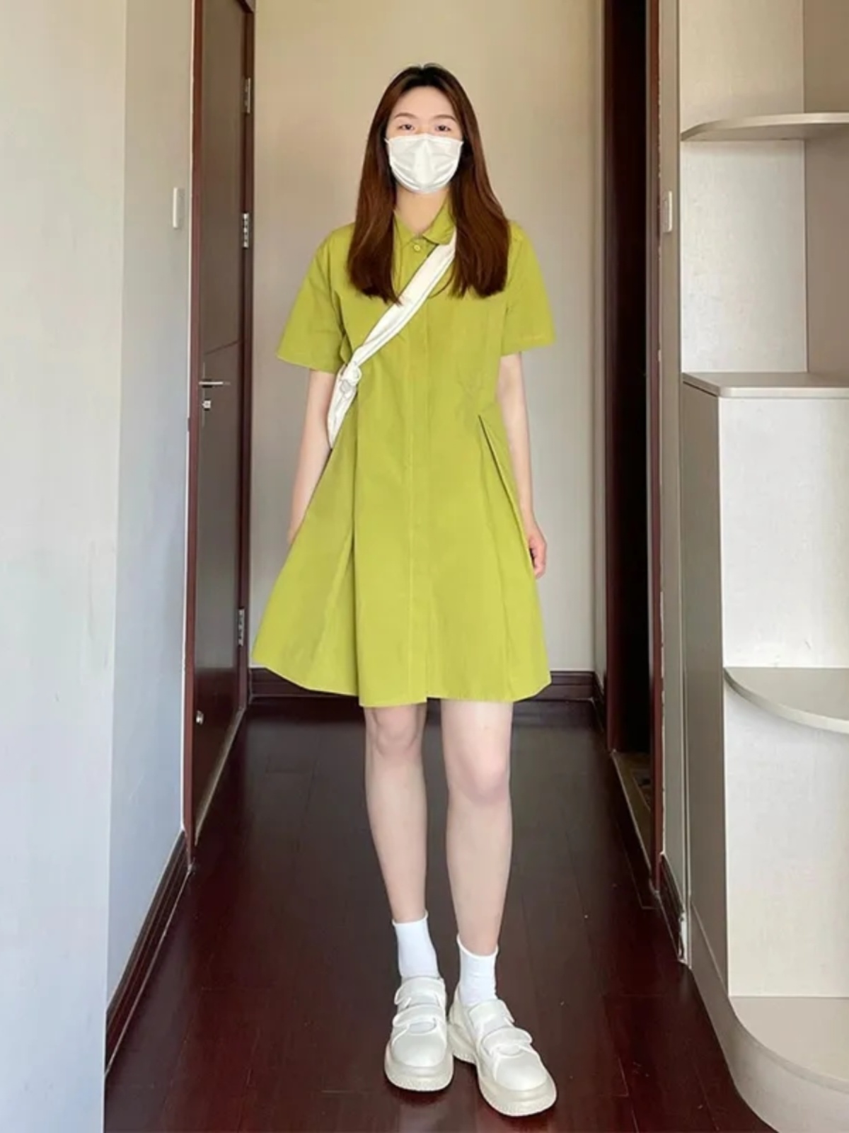 Artı Boyutu Yaka Elbise Kadın  - Korean Style A Line Shirt Dress incelemesi ve fiyatı