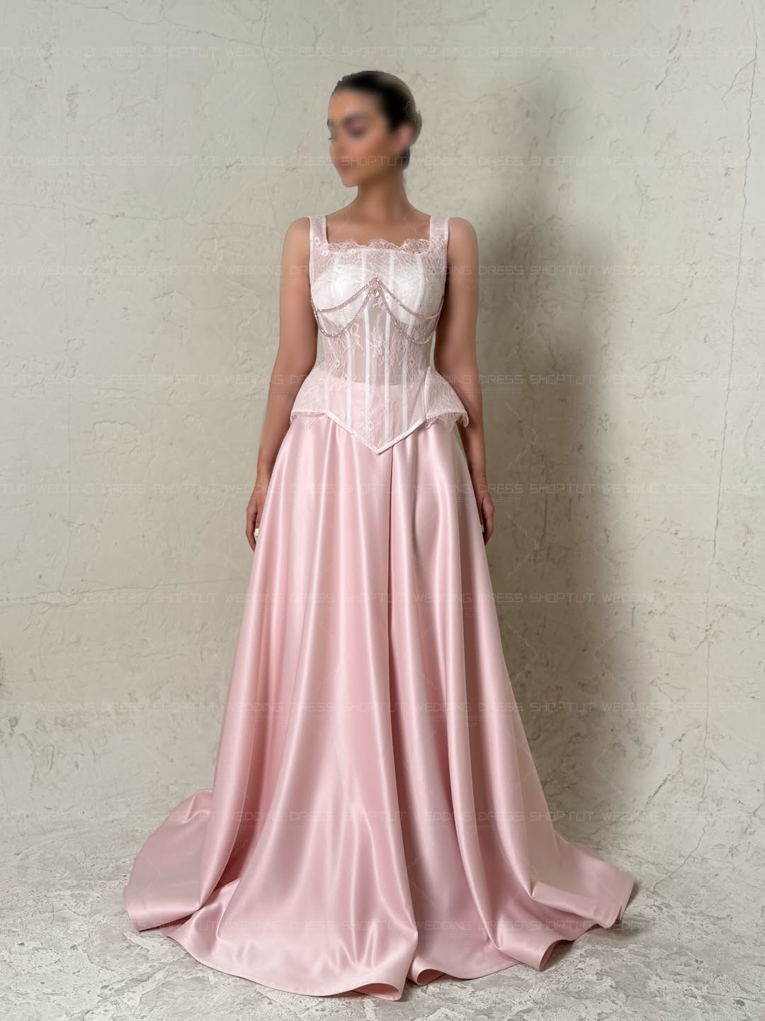 TLIT Zarif Bebek Pembe Ipek Sa - Elegant Satin Evening Gown Split incelemesi ve fiyatı