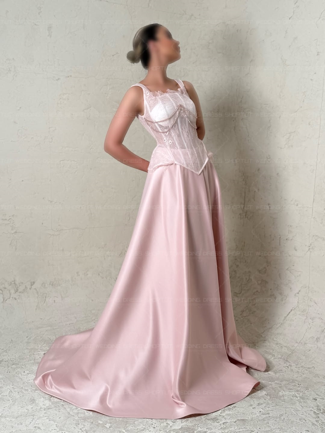 TLIT Zarif Bebek Pembe Ipek Sa - Elegant Satin Evening Gown Split incelemesi ve fiyatı