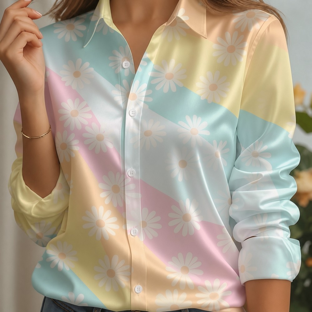 Kadın Saten Yaka Gömlek Pastel - Blouses incelemesi ve fiyatı