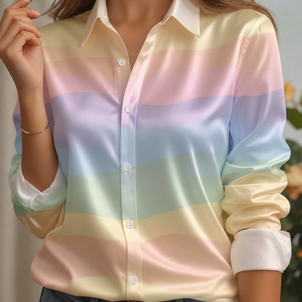 Kadın Saten Yaka Gömlek Pastel - Blouses incelemesi ve fiyatı
