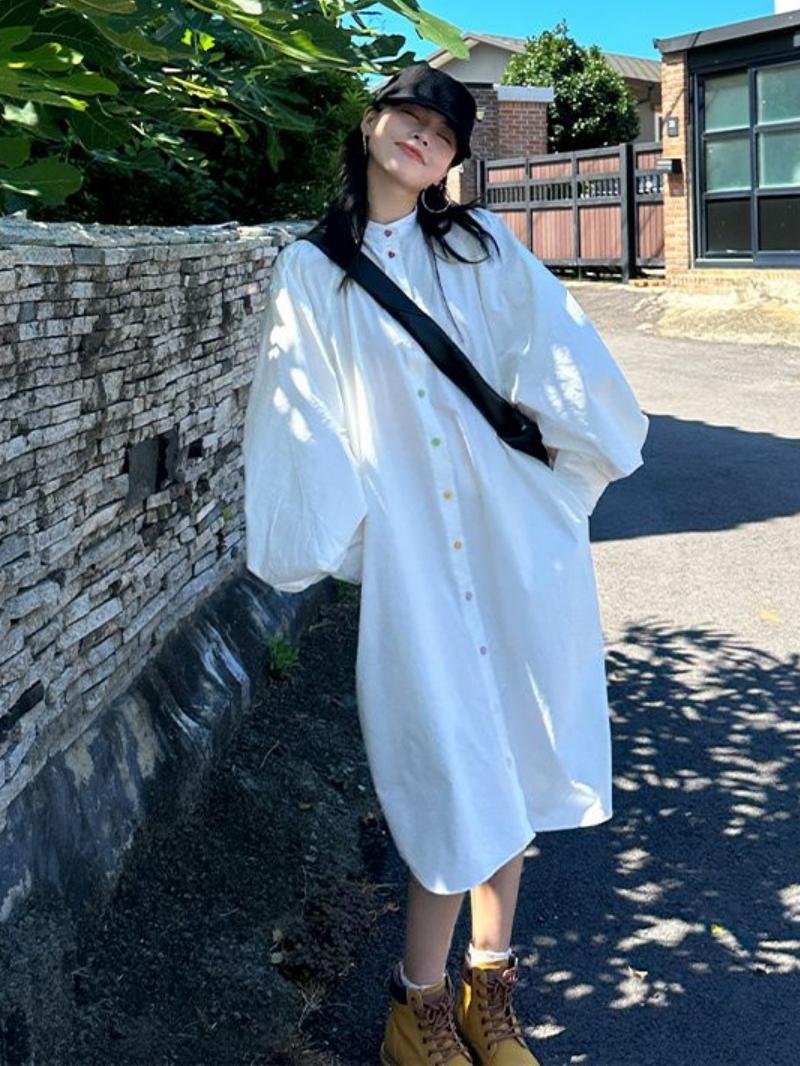 Artı Boyutu Kadın Uzun Kollu G - Korean Style A Line Shirt Dress incelemesi ve fiyatı