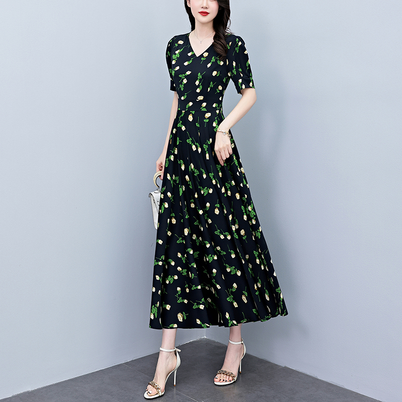 Yazlık Kısa Kollu Vücuda Otura - French Vintage Floral Midi Dress incelemesi ve fiyatı