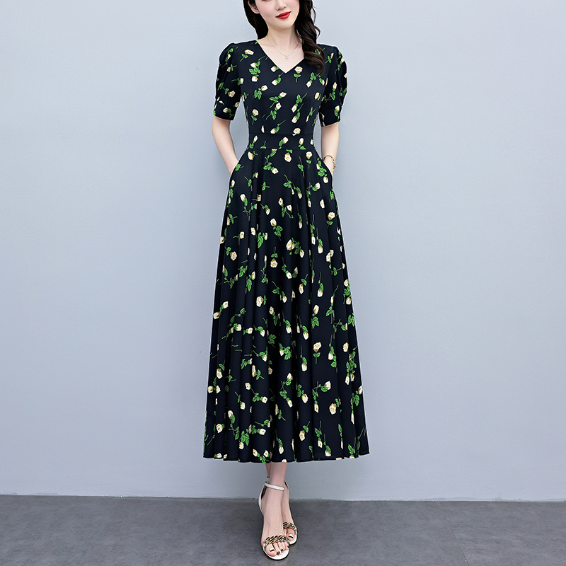 Yazlık Kısa Kollu Vücuda Otura - French Vintage Floral Midi Dress incelemesi ve fiyatı