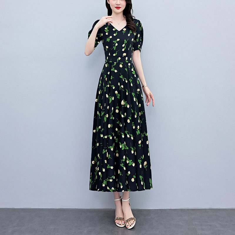 Yazlık Kısa Kollu Vücuda Otura - French Vintage Floral Midi Dress incelemesi ve fiyatı
