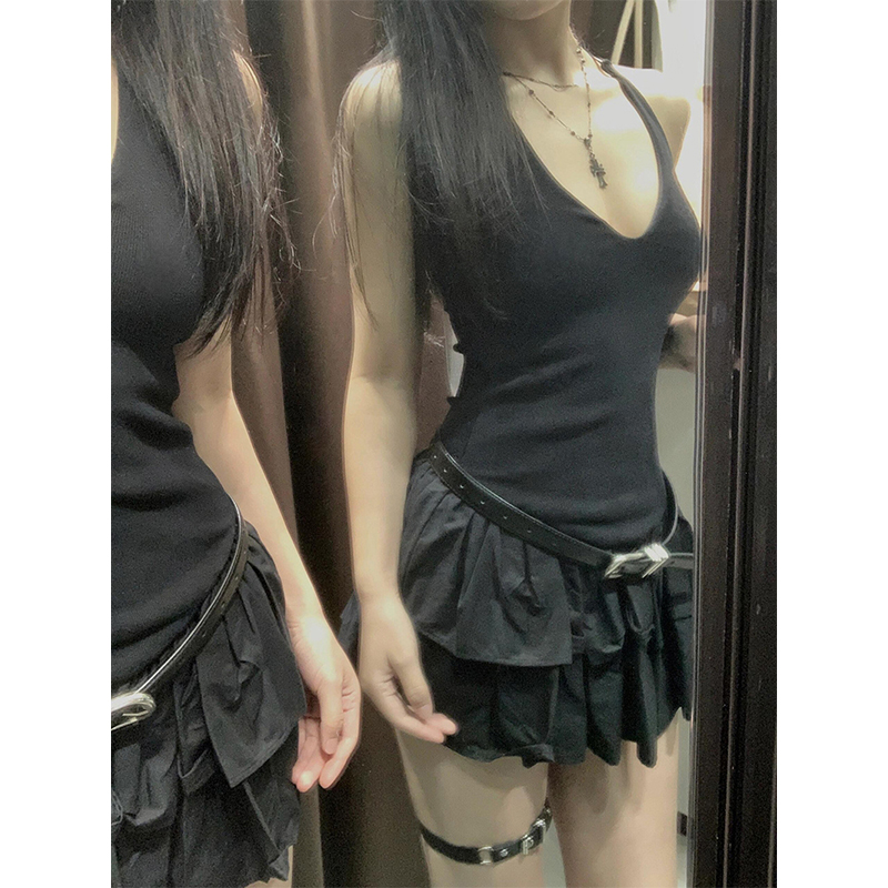 MEXZT Y2K Siyah Mini Elbise Ka - Y2K Backless Halter Mini Dress incelemesi ve fiyatı