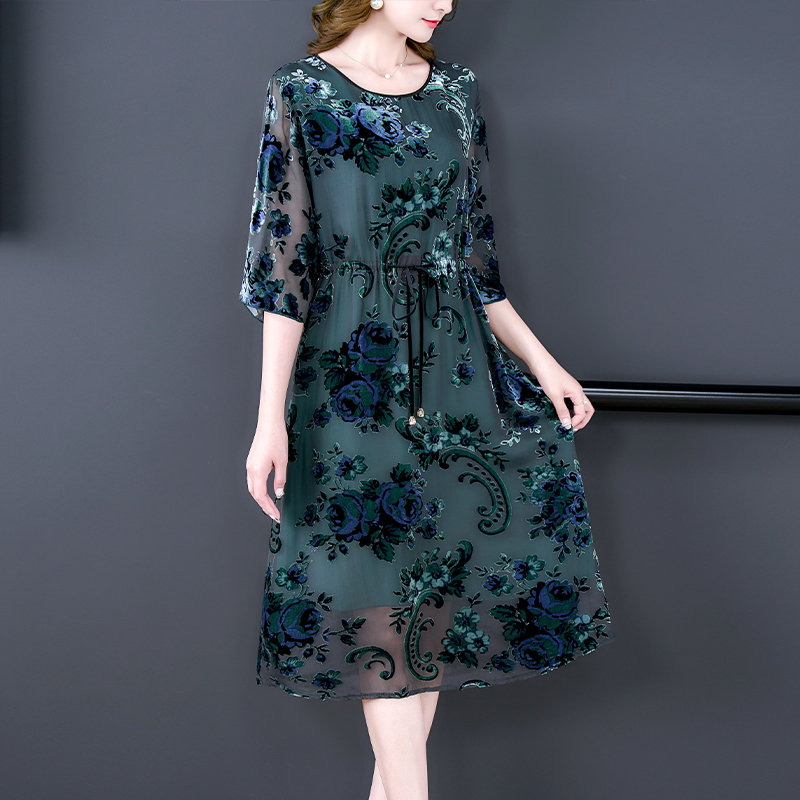 Kadınlar Chic akın çiçek ipek  - French Vintage Floral Midi Dress incelemesi ve fiyatı