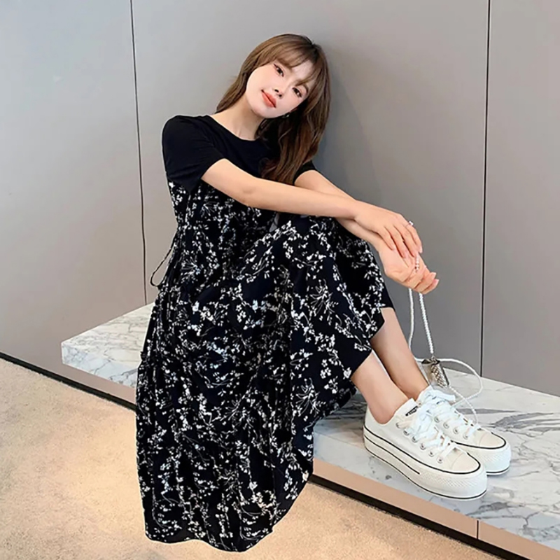 Kadın T-shirt Sahte iki Adet K - Korean Style A Line Shirt Dress incelemesi ve fiyatı