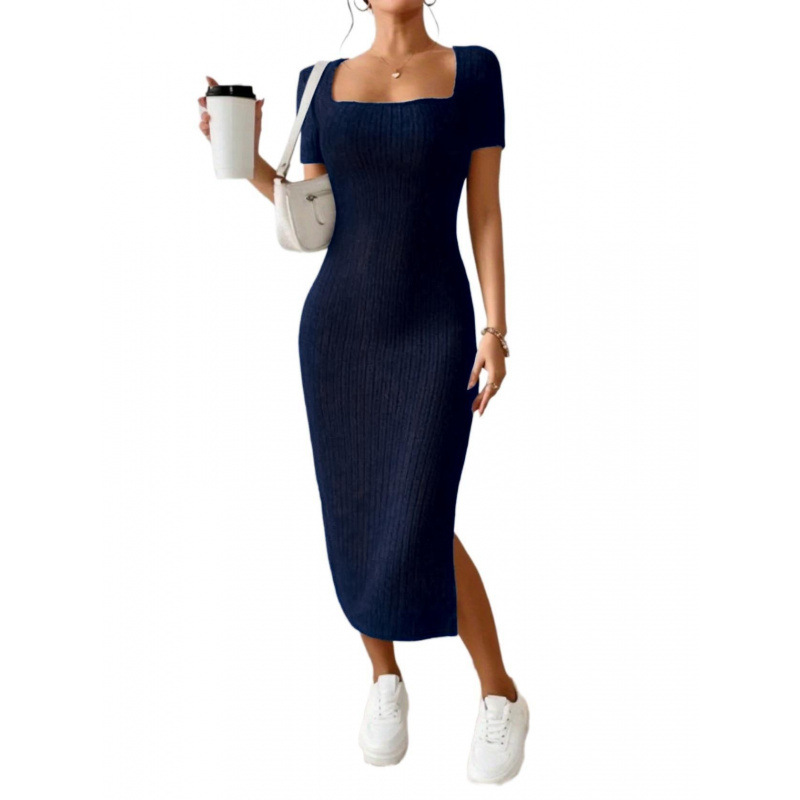 Kadınlar İçin Vintage Nervürlü - Bodycon Long Sleeve Ribbed Dress incelemesi ve fiyatı