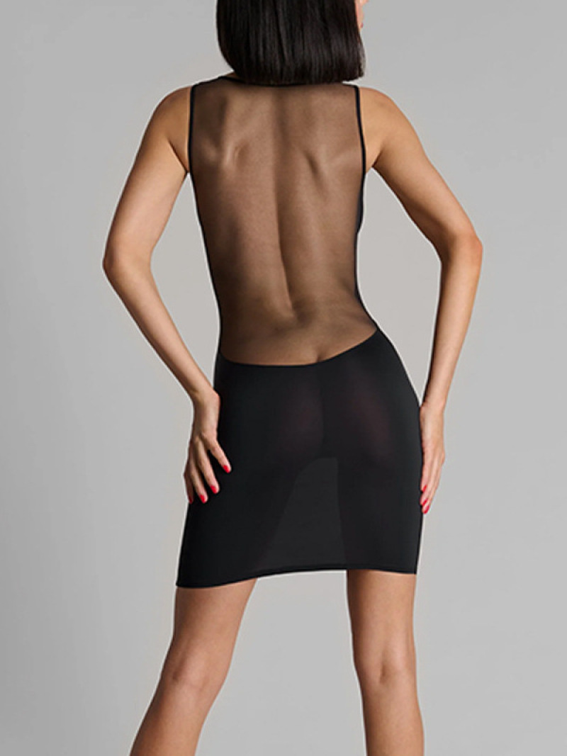 Şeffaf File Detaylı Derin V Ya - Sexy Mesh Sheer Bodycon Dress incelemesi ve fiyatı