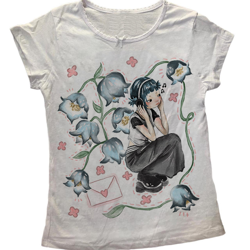 Y2K Kore Popüler Giysiler Emo  - Y2K Graphic Baby Tee Crop incelemesi ve fiyatı