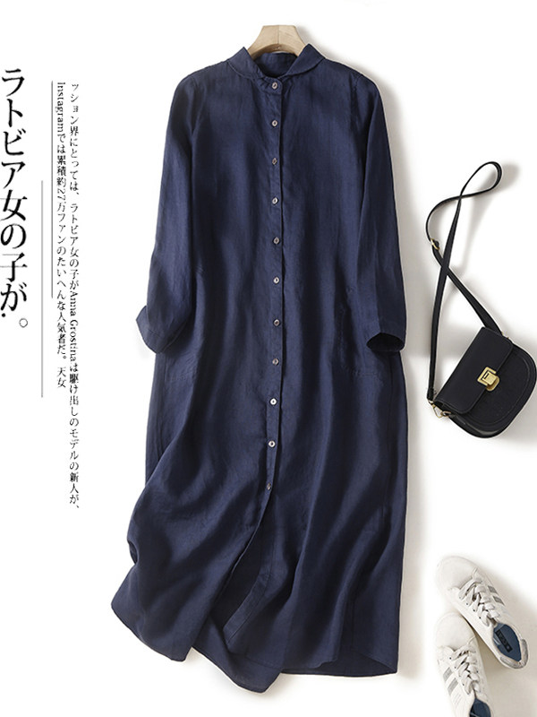Günlük Pamuklu Keten Bol Gömle - Casual Loose Linen Shirt Dress incelemesi ve fiyatı