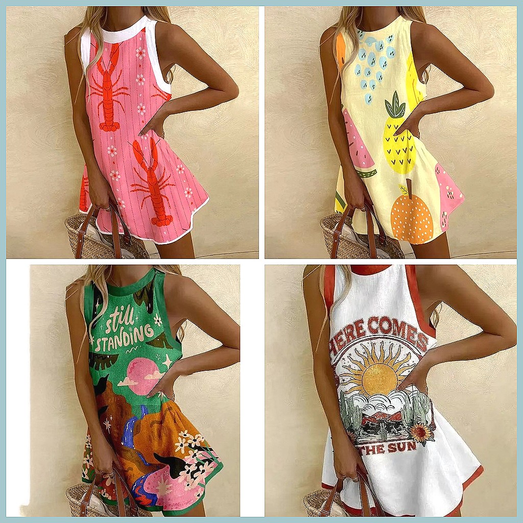 Kadın Ananas Desenli Kolsuz El - Dresses incelemesi ve fiyatı