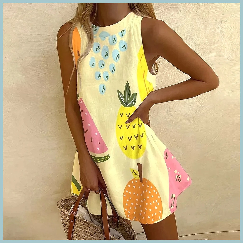 Kadın Ananas Desenli Kolsuz El - Dresses incelemesi ve fiyatı