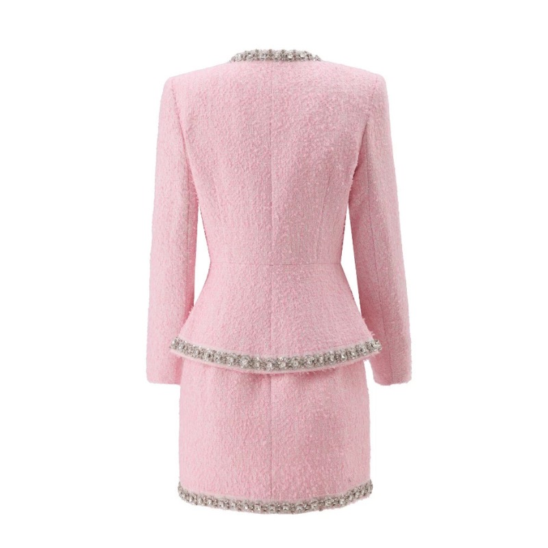 Premium Pembe Tüvit Kadın İki  - Tweed Two Piece Blazer Dress incelemesi ve fiyatı