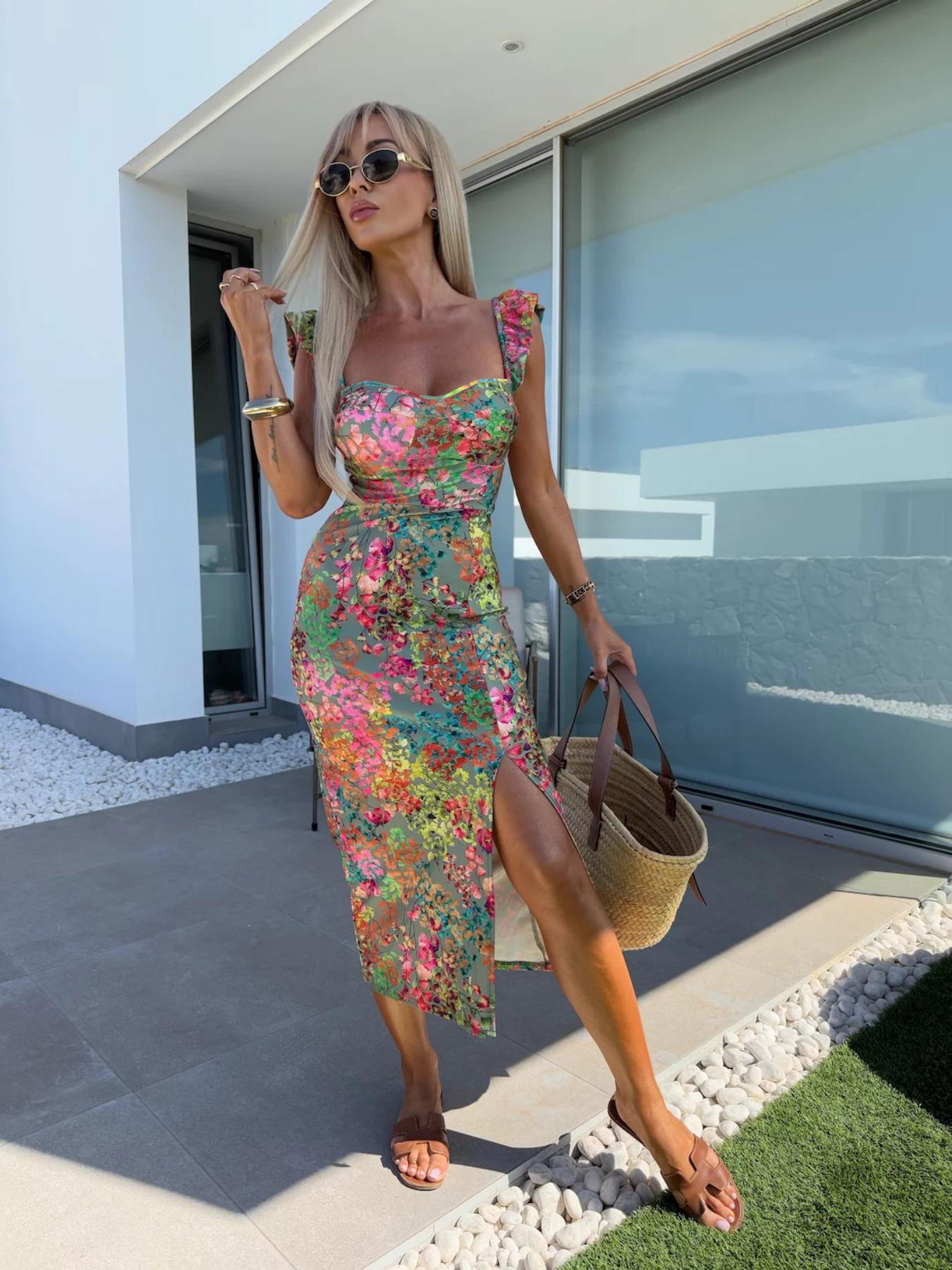 Yeni Avrupa ve Amerikan Yazlık - French Vintage Floral Midi Dress incelemesi ve fiyatı